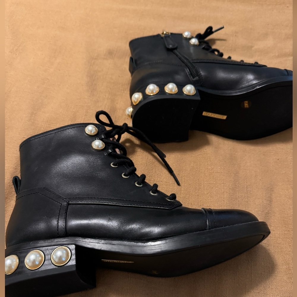 Pearl studded combat boots